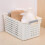 Slim Plastic Storage Basket, Rectangular Organizer Box with Non-Slip Handles, Ventilation Design Sturdy Storage Bin for Home Office, Stackable Plastic 4