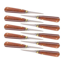 10 lâminas para ostras com cabo de madeira 16 cm
