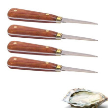 4 lâminas de ostras com cabo de madeira 16 cm