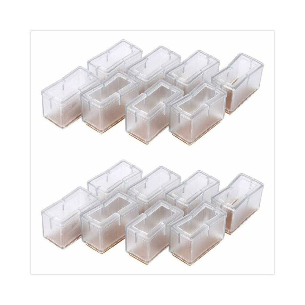 Rectangle Bottom Chair Leg Caps, Pvc Furniture Feet Pads That Are Transparent Clear, Non-Slip And Stable, Designed To Prevent Scratches And Reduce Noi 9135470242061