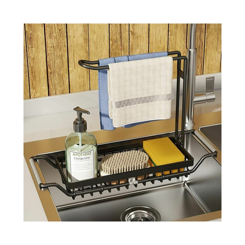 Kitchen Sink Organiser, Premium Quality Faucet Sponge Holder With Super Drainage Speed For Space Saving (Stainless Steel) 9060116135332