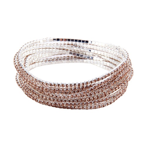 Bracelet extensible en perles de cristal, chaîne à main-pêche