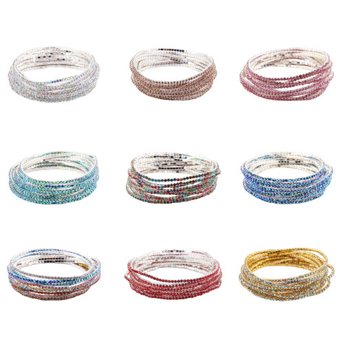 Bracelet extensible en perles de cristal, chaîne à main-pêche 1