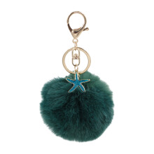 Porte-clés mignon en forme d'étoile de mer et de-vert foncé