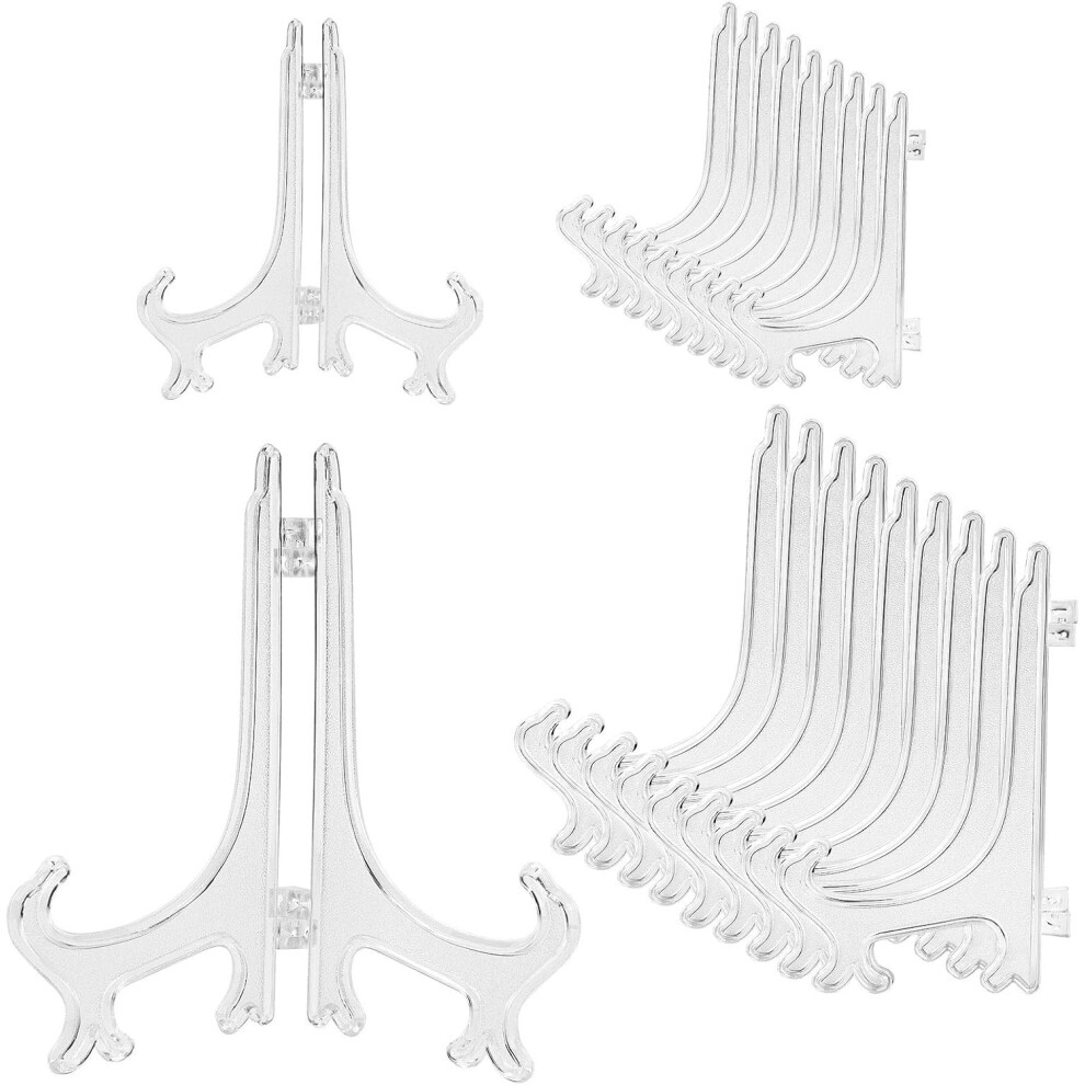 Effortless Display Innovation, 20 Clear Plastic Easels, Adjustable Width And Foldable Design, Ideal For Wedding Decor, Home Decoration, Business Cards 9060116134038