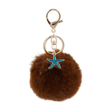 Adorable accessoire de porte-clés en forme d'étoile de mer-brun