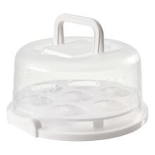 Contenitore per torte in plastica con manico, porta torte con coperchio trasparente alto per 7 scomparti, scatola di trasporto riutilizzabile per