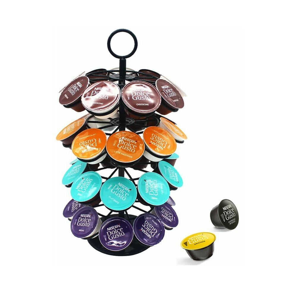 Coffee Pod Holder Compatible K Cup Pods, Effortless Spinning For Convenient Storage In Your Modern Black Design Kitchen 9060116134694