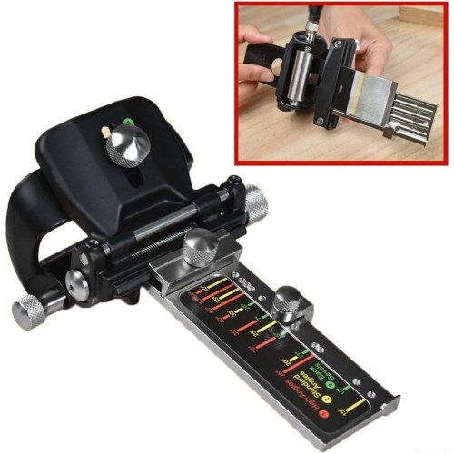 Honing Guide Tool Adjustable Angle Aluminum Alloy Sharpening Holder With Widened Roller Secure Lock For Chisels Planes 1