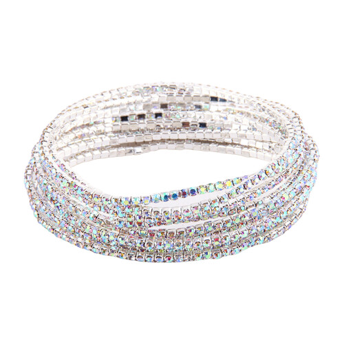 Verstellbares Kristallperlen-Armband, elastische-AB-Stil