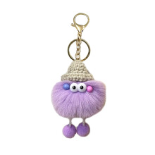 Niedlicher Mini-Plüsch-Schlüsselanhänger, Taschenanhänger-Lila
