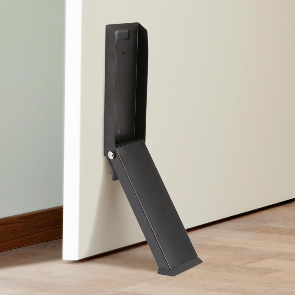 (Black) Door Stoppers For Bottom Of Door, Kickdown Door Stopper, Metal Door Holder, Heavy Duty Door Stops 749655503824