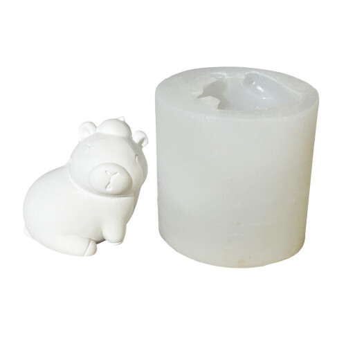 Capybara-förmige Aromatherapie-Kerzenform, Silikonform für-Ruhig