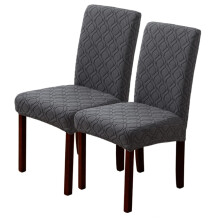 Versatile Chair Covers, Stretch Jacquard Fabric for Year-Round Use & Easy Care for Dining Room, Hotels, Events (Set of 2)