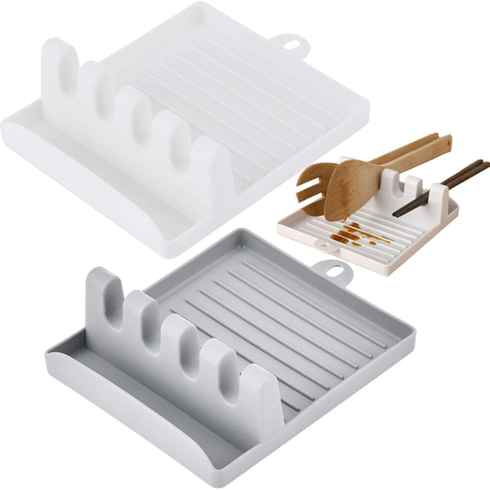 Silicone Utensil Rest For Cooking, Space Efficient Design With Hanging Hole, Easy To Clean Non-Slip Surface, Accommodates Multiple Utensils, Bpa Free 9060116146093