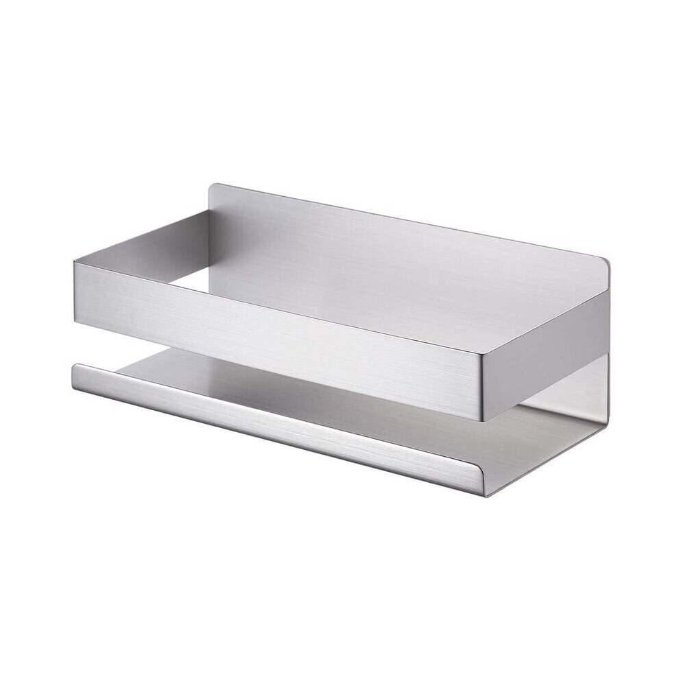 Long Toilet Paper Hanging Rod For Wet Areas, Wall Mounted Stainless Steel Rustproof Storage Rack With Guardrail Design In Modern Style (Silver) 9060116136490