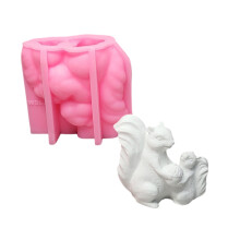 3D Squirrels Animal Silicone Candle Molds for Candle Cement Clay