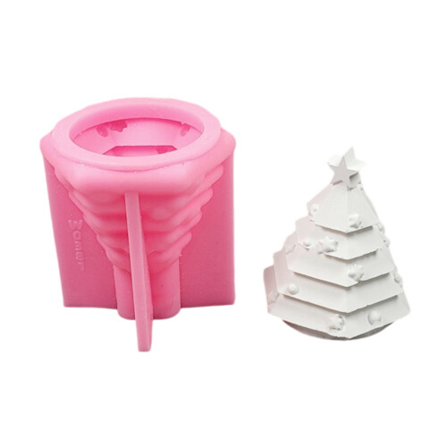 Silicone Molds 3D Christmas Tree Candle Molds Plasters Molds