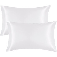Taie d'oreiller luxueuse en satin, disponible en plusieurs couleurs pour une décoration polyvalente, entretien facile, lot de 2