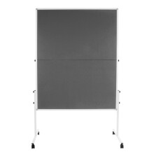 (Grau) Filz-Moderationstafel Doppelseitig & Klappbar Mit Rollen 150 x 120 cm