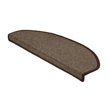 (Hellbraun) Stufenmatten Treppen-Teppich 15er Set Halbrund 23,5 x 65 cm