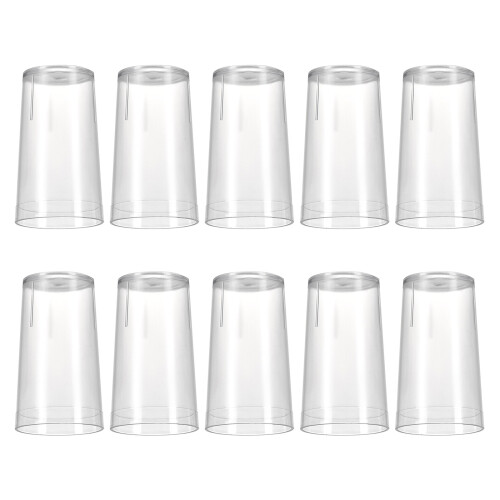 Set of 10 Plastic Tumblers Set Water Cups Stackable-Clear 270ml