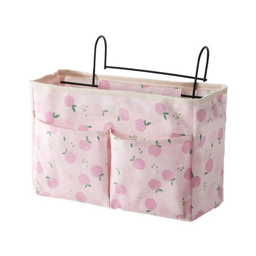 Practical Bedside Hanging Storage Organizers Solution- peach