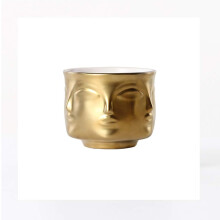 Handgefertigte, sechseckige Vase mit Gesichtsmotiv, vielseitig einsetzbar, ein atemberaubendes Geschenk, dekorative Vase für Wohnzimmer, Esstisch,