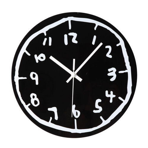 Elegant Graffitis Styles Wall Clock Quiet Movement for-Black