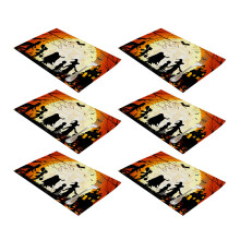 Manteles individuales antideslizantes de Halloween, decoración ideal para la mesa del comedor con aislamiento térmico y colores brillantes,