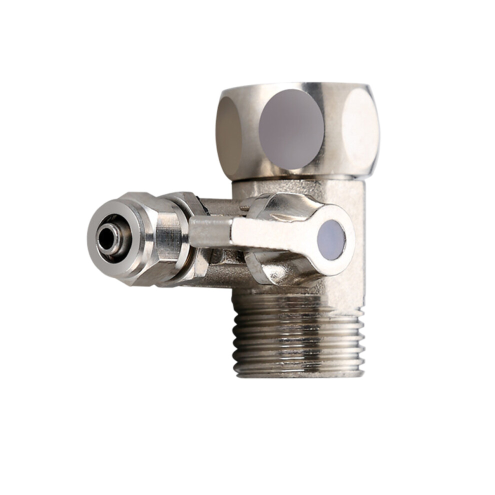 Feed Water Adapter, Water Line Splitter 1/2" Male X 1/2" Female Thread X 1/4" O.d. Tubing With Push In Quick Connect Fitting, Tee Stop Valve For Rever 9135470064359
