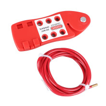Adjustable Safety Cable Lock Stainless Steel Valve Tagout Lockout Ergonomic FishShaped Design MultiUser Management