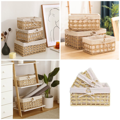 Multipurpose Paper Rope Woven Basket Accessory for Living-M 2