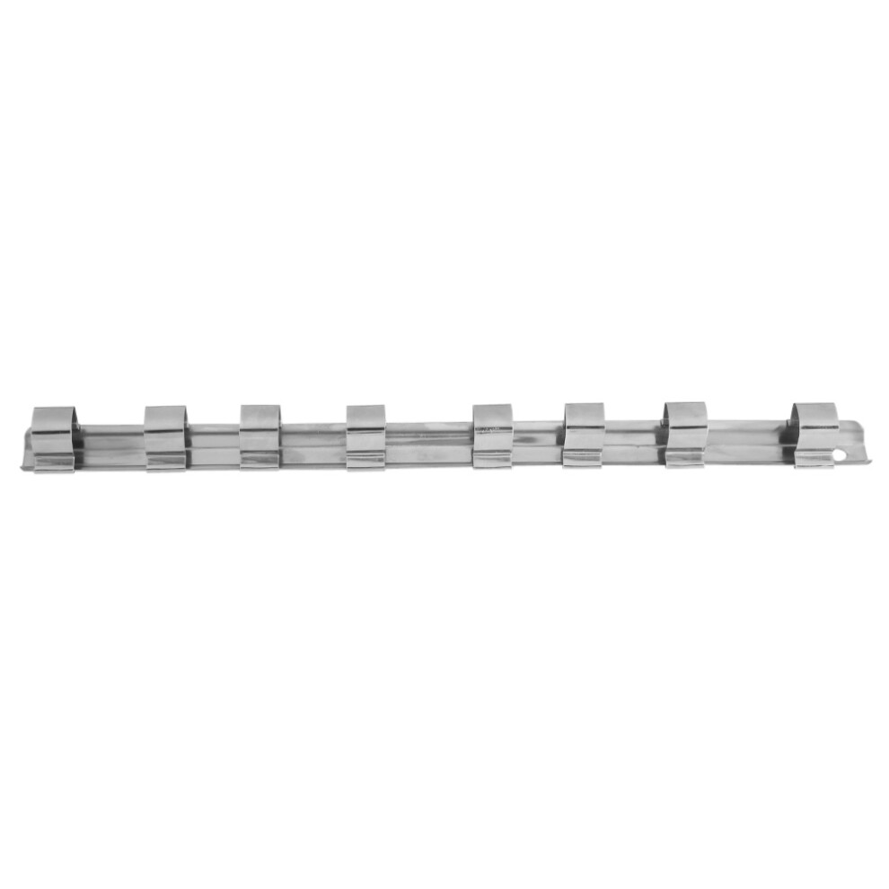 Wall-Mountable Design Socket Organizer, Solid And Durable Construction With Space-Saving For Garage Workshop Use (8 Clips), Secure Grip Retainer 1/2" 9060116155415