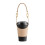 PU Leather Coffee Mug Cover with Adjustable Strap-Beige 1