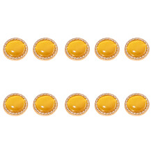 10Pcs Glossy Alloy Buttons Metal Sewing Buttons-yellow