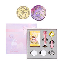 Wax Seal Stamp Set with Brass Head and Long Handle-happy mail
