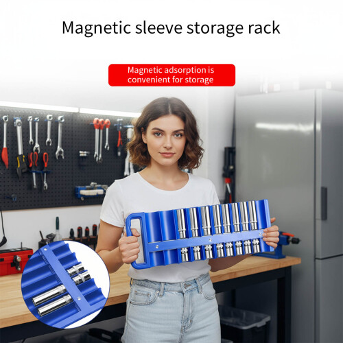 Impact Resistant Plastic Socket Holder Magnetic Storage-Large 2