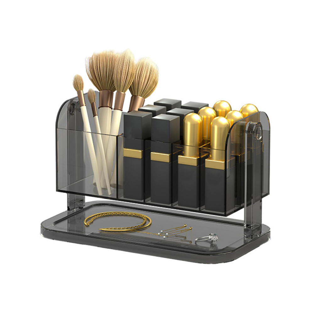 Cosmetic Storage Box With Adjustable Compartments, Clear Style Stackable Vanity Organizer For Skincare And Makeup, Durable Material Makeup Organizer W 9060116160525