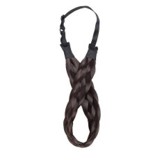 (darkbrown) Thick Braided Plaited Elastic Cord Headband Hair Band Accessory For Woman