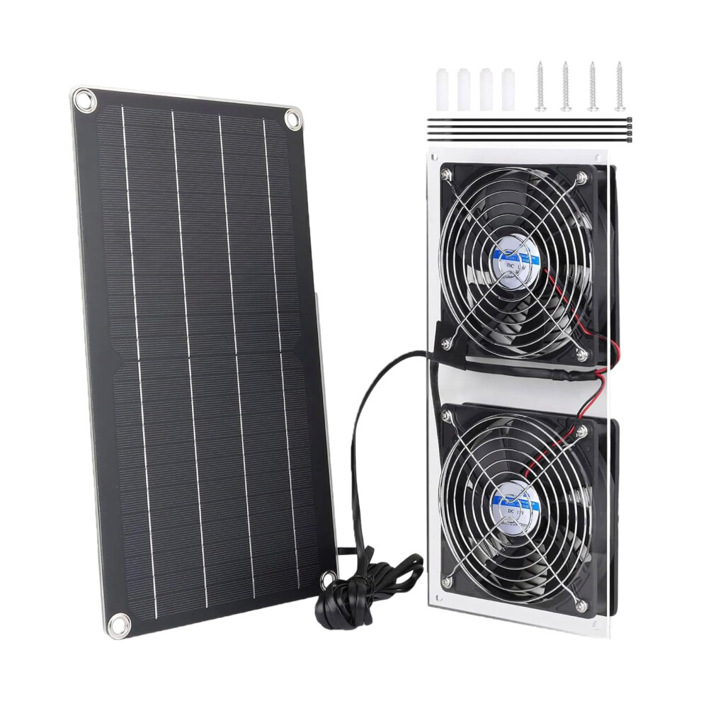 10W Solar Panel Powered Exhaust Fan For Dog And Chicken House Greenhouse And Shed Ventilation 9323874357430