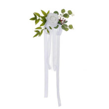 (White) Handmade Artificial Floral Chair Back for Enchanting Wedding Ceremony Wedding Chair Back Decors Yellow