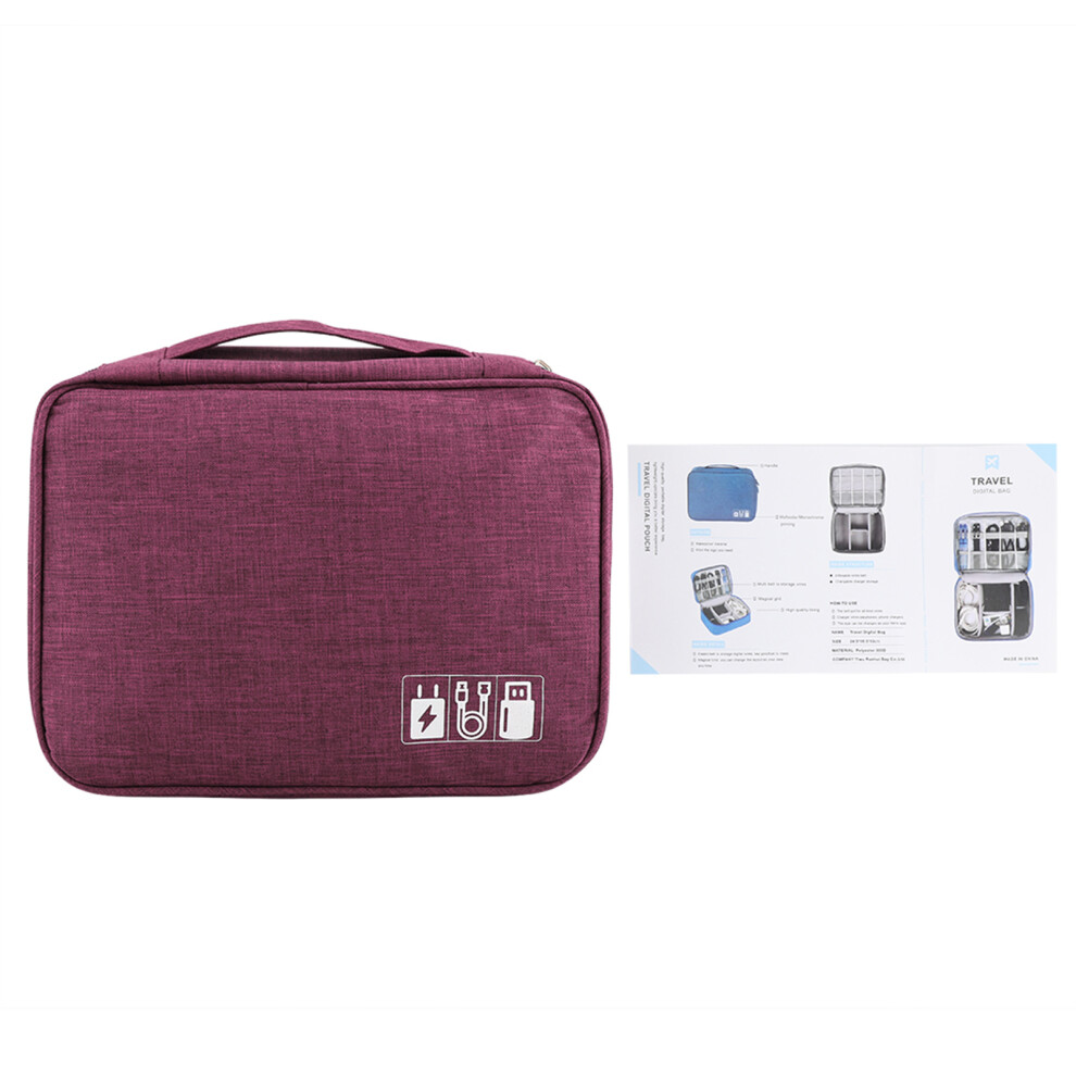 Portable Digital Carrying Pouch Compact Electronics Organizer Bag For Chargers Cables Usb Drives Durable Nylon Waterproof Design With Multiple Grids S 9060116158003