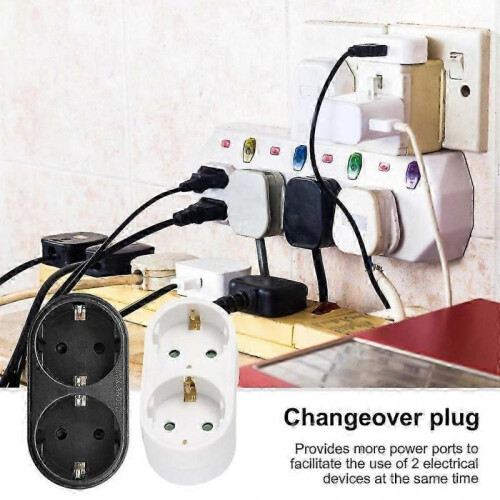 (White) Upgrades Electrical Socket Adapter Expands One to Two Outlets PP Power Socket,_d0.0876 2