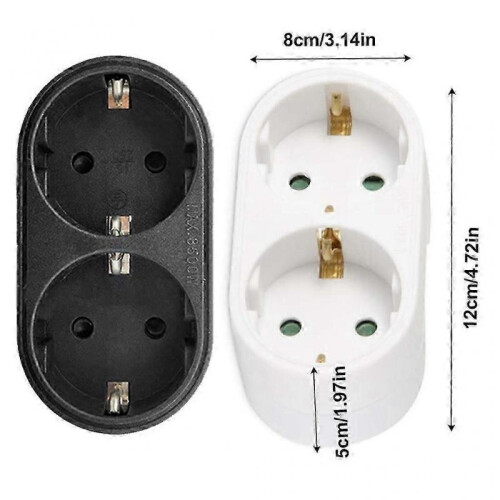 (White) Upgrades Electrical Socket Adapter Expands One to Two Outlets PP Power Socket,_d0.0876 1