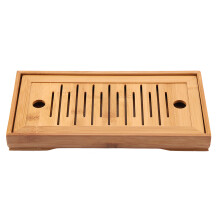 Bandeja para servir té Gongfu, depósito de bambú, mini mesa de té japonesa/china, acabado pulido, construcción de bambú duradera, fácil
