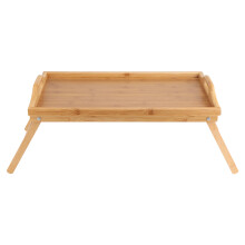 Escritorio portátil de bambú para el hogar y la oficina, con refuerzo de MDF resistente, plegable y portátil.