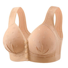 Women's Nursing Bra For Breastfeeding Strapless Khaki Large Size Thin Cup Gathers