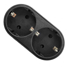 (Black) Upgrades Electrical Socket Adapter Expands One to Two Outlets PP Power Socket,_d0.0876