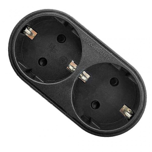 (Black) Upgrades Electrical Socket Adapter Expands One to Two Outlets PP Power Socket,_d0.0876